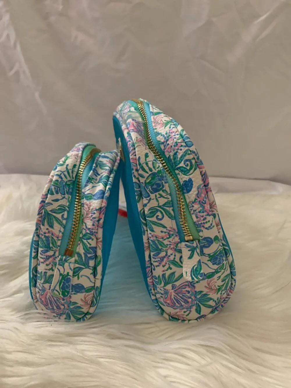 LILLY PULITZER Travel Mesh Pouch Set in Blue/White Multi